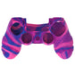 PlayVital Line & Dot Silicone Cover Skin with Thumb Grip Caps for PS4 Slim Pro Controller - Pink & Purple & Blue playvital