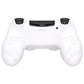 PlayVital Line & Dot Silicone Cover Skin with Thumb Grip Caps for PS4 Slim Pro Controller - White - CLRP4P002