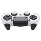 PlayVital Line & Dot Silicone Cover Skin with Thumb Grip Caps for PS4 Slim Pro Controller - White - CLRP4P002