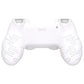 PlayVital Line & Dot Silicone Cover Skin with Thumb Grip Caps for PS4 Slim Pro Controller - White - CLRP4P002