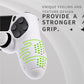 PlayVital Line & Dot Silicone Cover Skin with Thumb Grip Caps for PS4 Slim Pro Controller - White