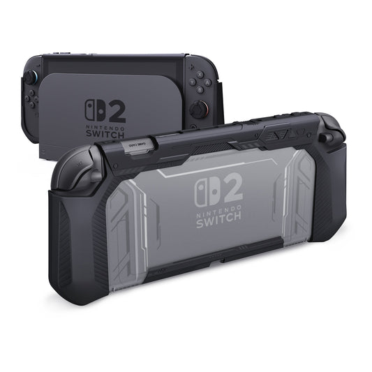 PlayVital METEOR Ergonomic Non-Slip TPU Protective Case with Thumb Grips for Nintendo Switch 2 - Black PlayVital