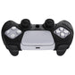 PlayVital Mecha Edition Anti-Slip Silicone Cover Skin with Thumb Grip Caps for PS5 Wireless Controller - Compatible with Charging Station - Black - JGPF001 PlayVital