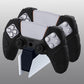 PlayVital Mecha Edition Anti-Slip Silicone Cover Skin with Thumb Grip Caps for PS5 Wireless Controller - Compatible with Charging Station - Black - JGPF001 PlayVital