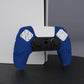 PlayVital Mecha Edition Anti-Slip Silicone Cover Skin with Thumb Grip Caps for PS5 Wireless Controller - Compatible with Charging Station - Blue - JGPF005 PlayVital