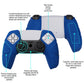 PlayVital Mecha Edition Anti-Slip Silicone Cover Skin with Thumb Grip Caps for PS5 Wireless Controller - Compatible with Charging Station - Blue - JGPF005 PlayVital
