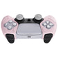 PlayVital Mecha Edition Anti-Slip Silicone Cover Skin with Thumb Grip Caps for PS5 Wireless Controller - Compatible with Charging Station - Cherry Blossoms Pink - JGPF007 PlayVital