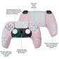 PlayVital Mecha Edition Anti-Slip Silicone Cover Skin with Thumb Grip Caps for PS5 Wireless Controller - Compatible with Charging Station - Cherry Blossoms Pink - JGPF007 PlayVital