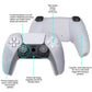 PlayVital Mecha Edition Anti-Slip Silicone Cover Skin with Thumb Grip Caps for PS5 Wireless Controller - Compatible with Charging Station - Clear White - JGPF010 PlayVital