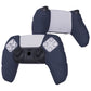 PlayVital Mecha Edition Anti-Slip Silicone Cover Skin with Thumb Grip Caps for PS5 Wireless Controller - Compatible with Charging Station - Midnight Blue - JGPF003 PlayVital