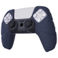 PlayVital Mecha Edition Anti-Slip Silicone Cover Skin with Thumb Grip Caps for PS5 Wireless Controller - Compatible with Charging Station - Midnight Blue - JGPF003 PlayVital
