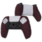 PlayVital Mecha Edition Anti-Slip Silicone Cover Skin with Thumb Grip Caps for PS5 Wireless Controller - Compatible with Charging Station - Wine Red - JGPF006 PlayVital