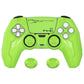 PlayVital Mecha Edition Anti-Slip Silicone Cover Skin with Matching Thumb Grips and Stickers for PS5 Wireless Controller - Compatible with Charging Station - Neon Green PlayVital