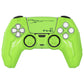 PlayVital Mecha Edition Anti-Slip Silicone Cover Skin with Matching Thumb Grips and Stickers for PS5 Wireless Controller - Compatible with Charging Station - Neon Green PlayVital