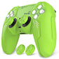 PlayVital Mecha Edition Anti-Slip Silicone Cover Skin with Matching Thumb Grips and Stickers for PS5 Wireless Controller - Compatible with Charging Station - Neon Green PlayVital