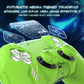 PlayVital Mecha Edition Anti-Slip Silicone Cover Skin with Matching Thumb Grips and Stickers for PS5 Wireless Controller - Compatible with Charging Station - Neon Green PlayVital