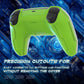 PlayVital Mecha Edition Anti-Slip Silicone Cover Skin with Matching Thumb Grips and Stickers for PS5 Wireless Controller - Compatible with Charging Station - Neon Green PlayVital