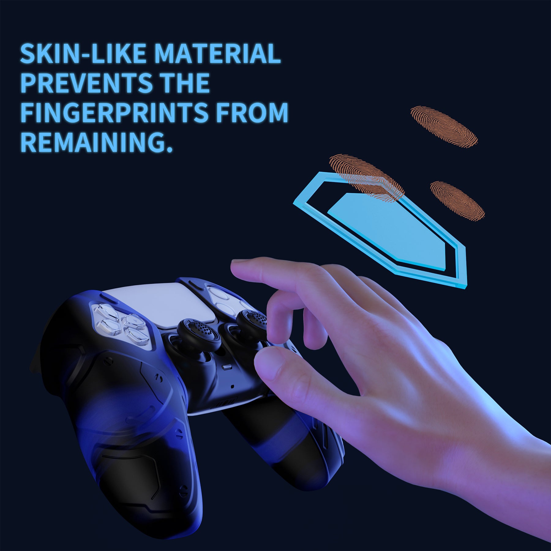 PlayVital Mecha Edition Anti-Slip Silicone Cover Skin with Thumb Grip Caps for PS5 Wireless Controller - Compatible with Charging Station - Clear White - JGPF010 (Copy) PlayVital