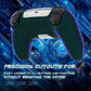 PlayVital Mecha Edition Anti-Slip Silicone Cover Skin with Matching Thumb Grips and Stickers for PS5 Wireless Controller - Compatible with Charging Station - Jungle Green PlayVital