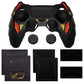 PlayVital Mecha Rhino Silicone Cover for PS5 Controller with Thumb Grips & Stickers, Compatible with Charging Station - Black & Caution Red PlayVital