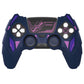 PlayVital Mecha Rhino Silicone Cover for PS5 Controller with Thumb Grips & Stickers, Compatible with Charging Station - Midnight Blue & Purple PlayVital
