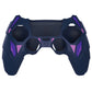 PlayVital Mecha Rhino Silicone Cover for PS5 Controller with Thumb Grips & Stickers, Compatible with Charging Station - Midnight Blue & Purple PlayVital
