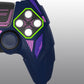 PlayVital Mecha Rhino Silicone Cover for PS5 Controller with Thumb Grips & Stickers, Compatible with Charging Station - Midnight Blue & Purple PlayVital