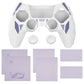 PlayVital Mecha Rhino Silicone Cover for PS5 Controller with Thumb Grips & Stickers, Compatible with Charging Station - White & Light Violet PlayVital