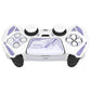 PlayVital Mecha Rhino Silicone Cover for PS5 Controller with Thumb Grips & Stickers, Compatible with Charging Station - White & Light Violet PlayVital