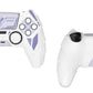 PlayVital Mecha Rhino Silicone Cover for PS5 Controller with Thumb Grips & Stickers, Compatible with Charging Station - White & Light Violet PlayVital