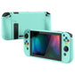 PlayVital Misty Green Protective Case for NS Switch, Soft TPU Slim Case Cover for NS Switch Console with Colorful ABXY Direction Button Caps - NTU6032G2 PlayVital