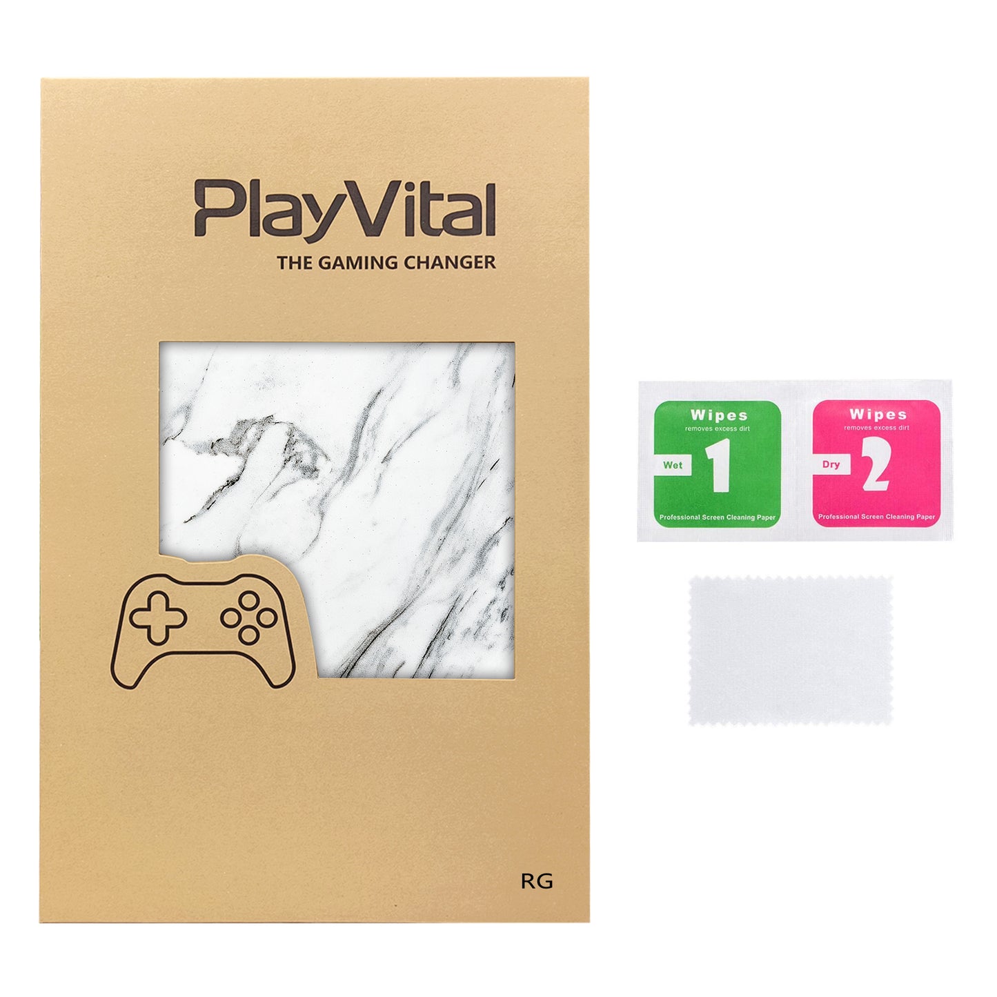 PlayVital Modern White Marble Custom Stickers Vinyl Wraps Protective Skin Decal for ROG Ally Handheld Gaming Console - RGTM014 PlayVital