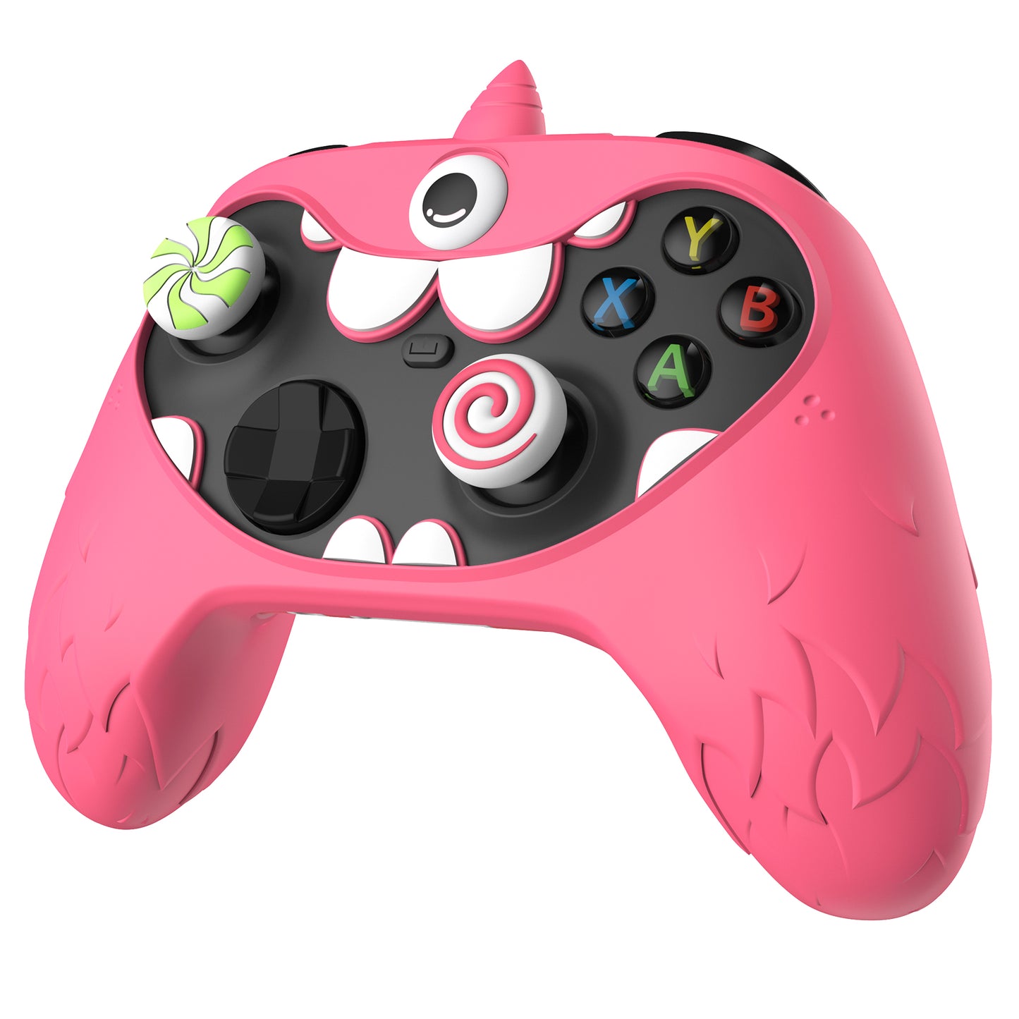 PlayVital MonoEye Monster Cute Silicone Cover for Xbox Series X/S Controller, Includes Joystick Caps and Stickers for Xbox Core Controller Grip Case - Pink PlayVital