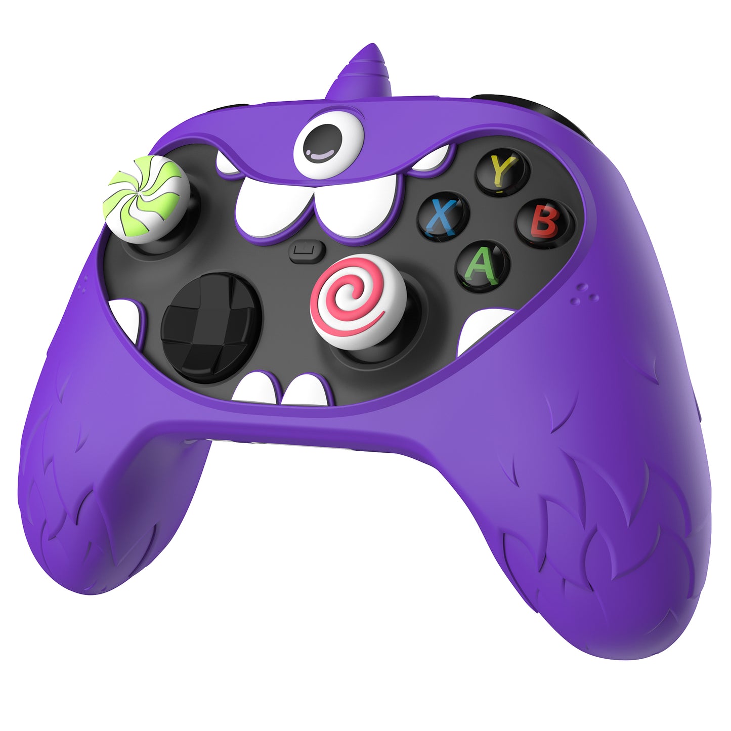 PlayVital MonoEye Monster Cute Silicone Cover for Xbox Series X/S Controller, Includes Joystick Caps and Stickers for Xbox Core Controller Grip Case - Purple PlayVital