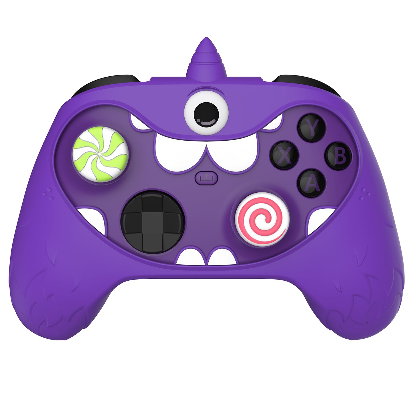 PlayVital MonoEye Monster Cute Silicone Cover with Thumb Grips Caps for Xbox Series X/S Controller - Purple PlayVital