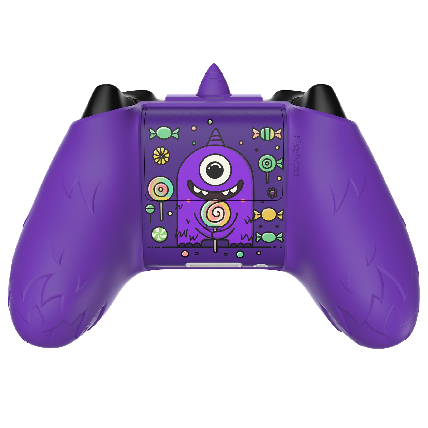 PlayVital MonoEye Monster Cute Silicone Cover with Thumb Grips Caps for Xbox Series X/S Controller - Purple PlayVital