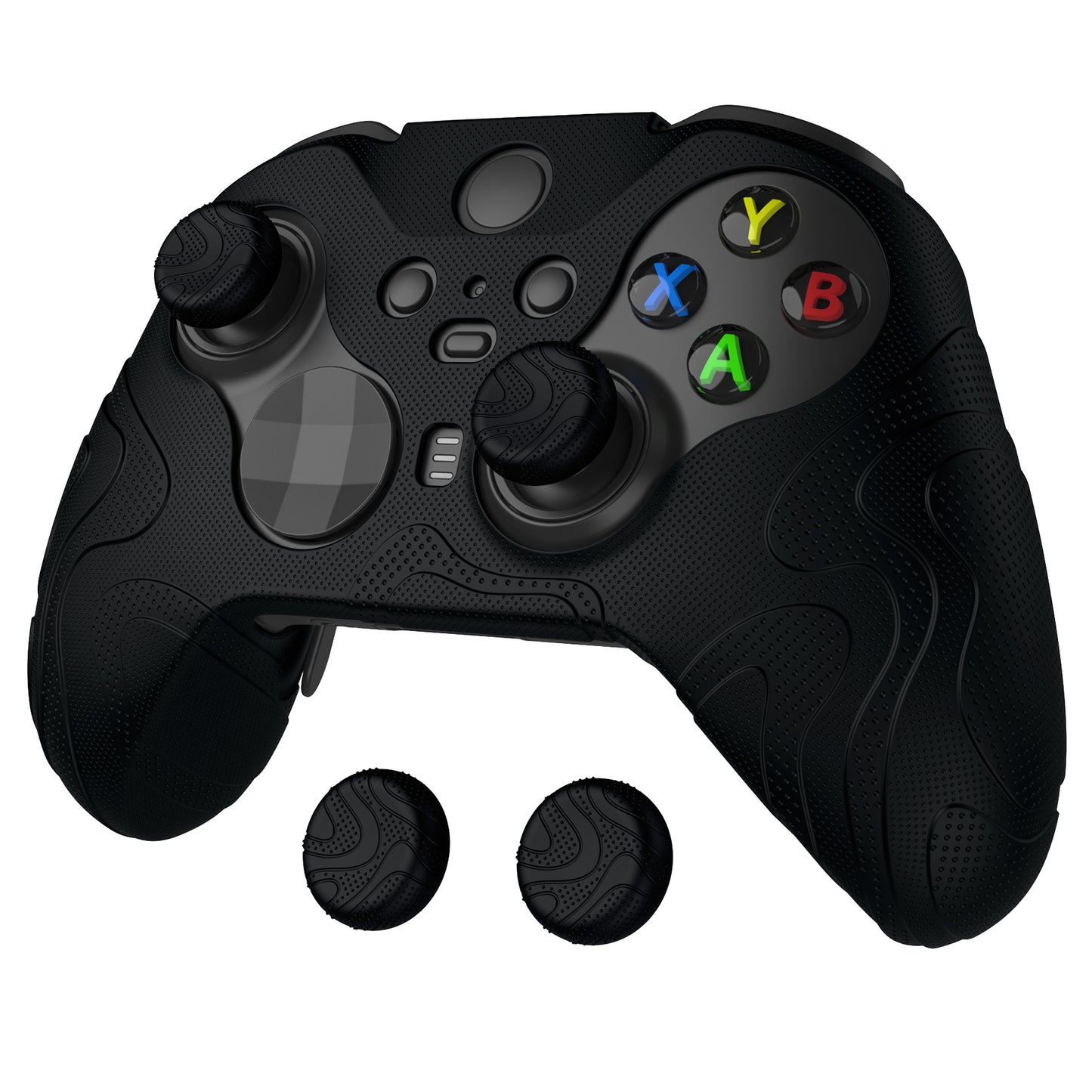 PlayVital Mountain Range Edition Silicone Cover with Thumb Grips for Xbox Elite Series 2 Controller & Xbox Elite Series 2 Core Controller - Black PlayVital