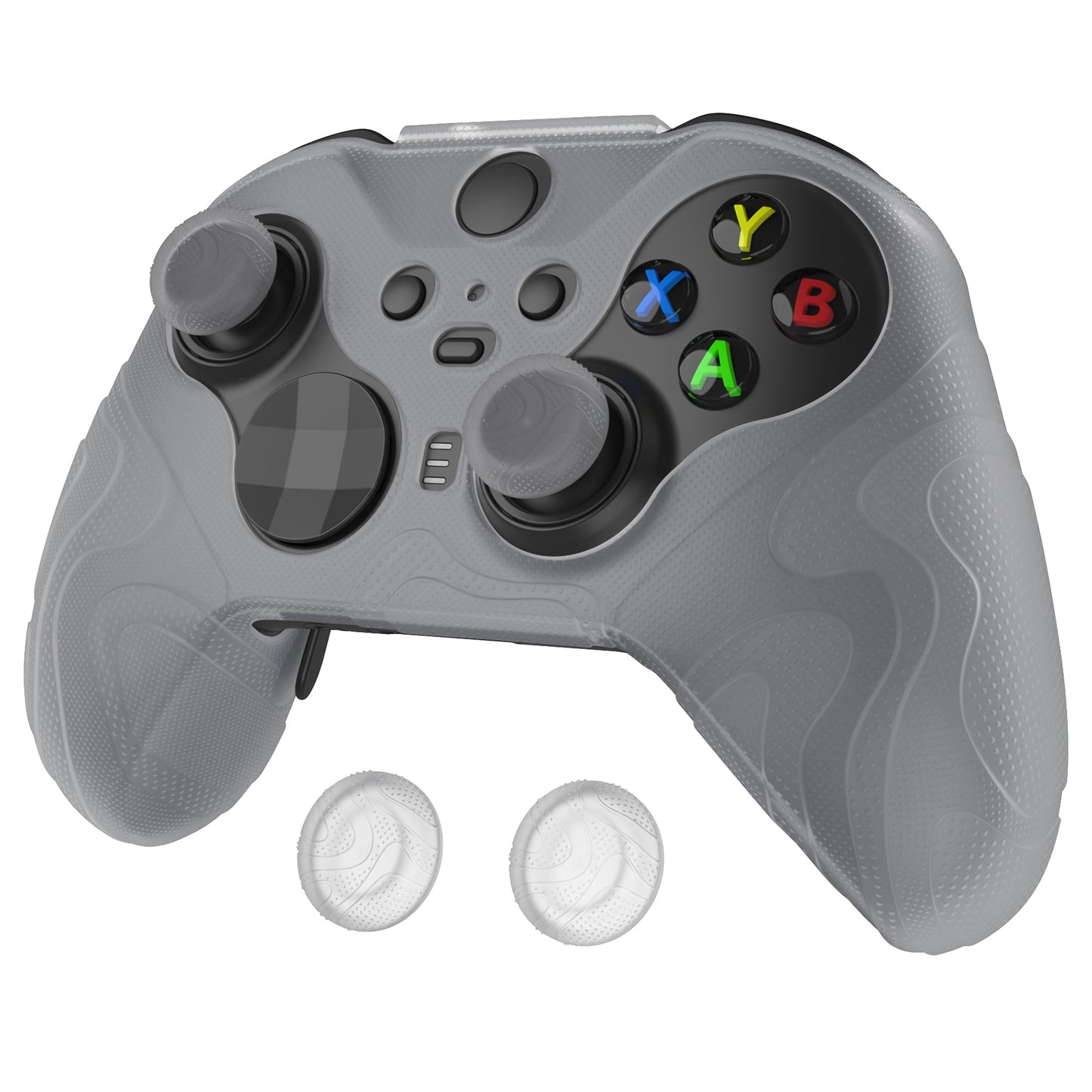 PlayVital Mountain Range Edition Silicone Cover with Thumb Grips for Xbox Elite Series 2 Controller & Xbox Elite Series 2 Core Controller - Clear White PlayVital