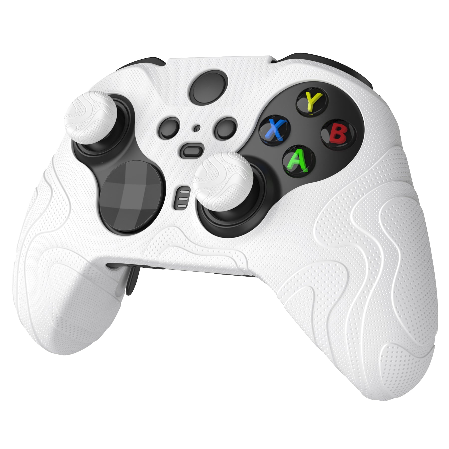 PlayVital Mountain Range Edition Silicone Cover with Thumb Grips for Xbox Elite Series 2 Controller & Xbox Elite Series 2 Core Controller - White PlayVital