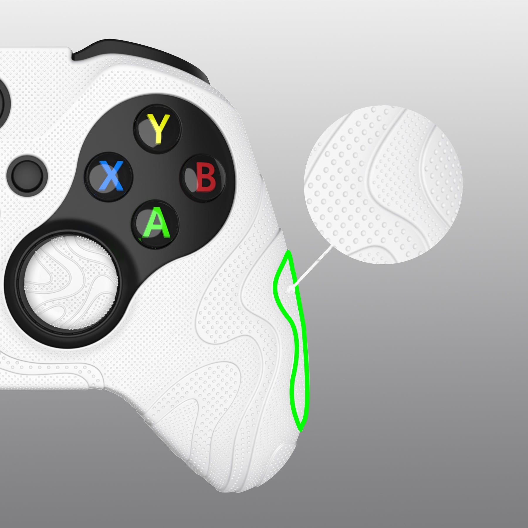 PlayVital Mountain Range Edition Silicone Cover with Thumb Grips for Xbox Elite Series 2 Controller & Xbox Elite Series 2 Core Controller - White PlayVital