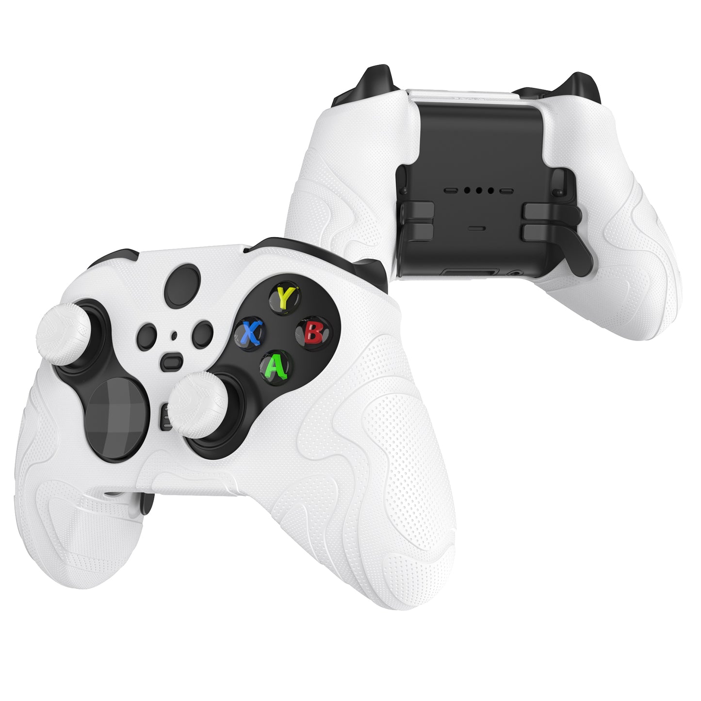 PlayVital Mountain Range Edition Silicone Cover with Thumb Grips for Xbox Elite Series 2 Controller & Xbox Elite Series 2 Core Controller - White PlayVital