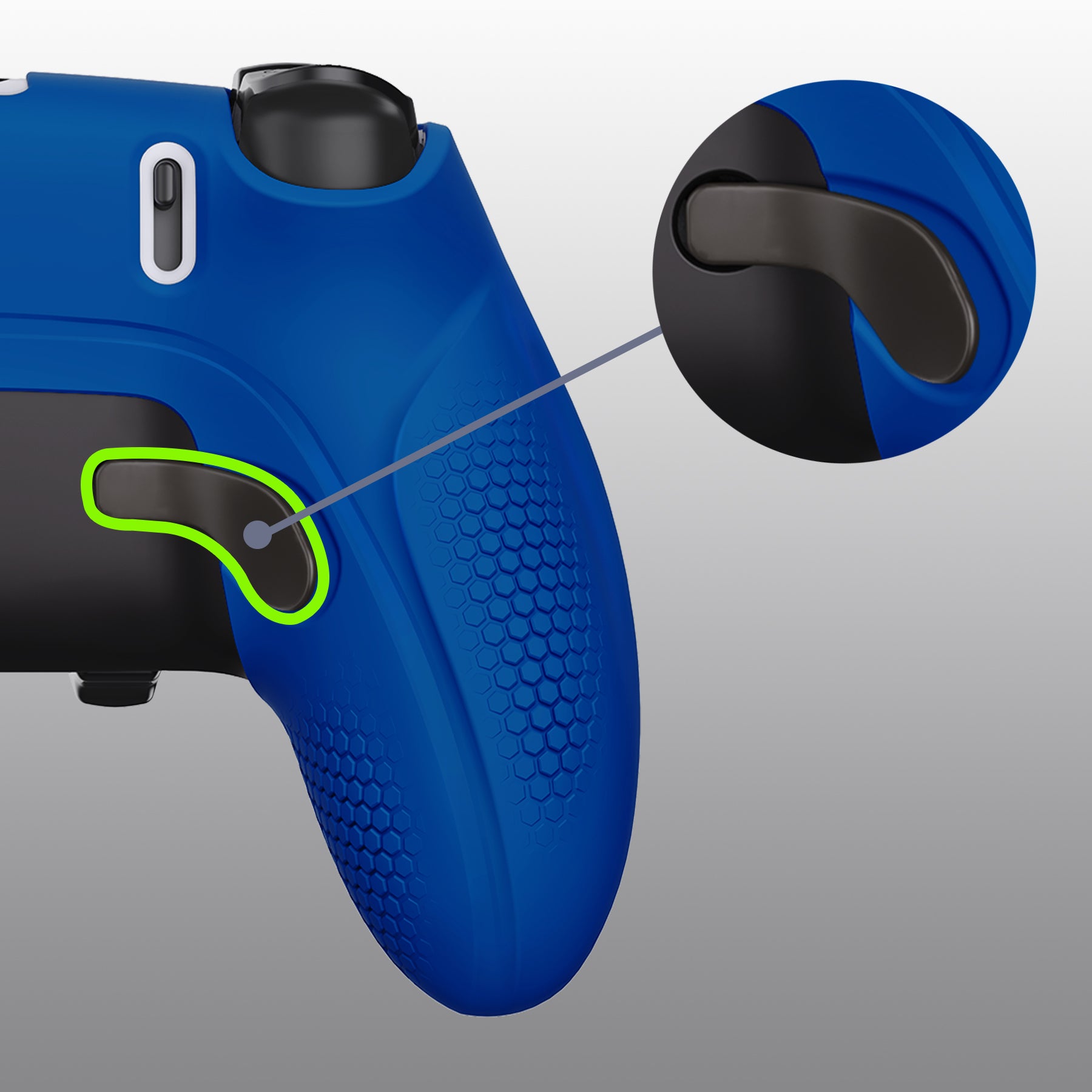 PlayVital Ninja Edition Anti-Slip Half-Covered Silicone Cover Skin with Thumb Grip Caps for PS5 Edge Controller - Blue - EYPFP008 PlayVital