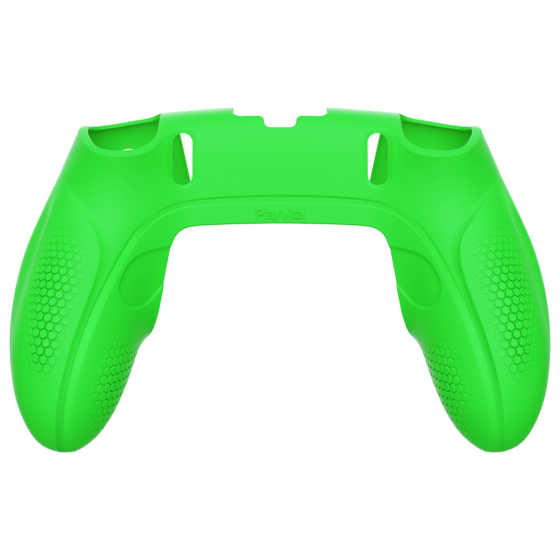 PlayVital Ninja Edition Anti-Slip Half-Covered Silicone Cover Skin with Thumb Grip Caps for PS5 Edge Controller - Green - EYPFP009 PlayVital