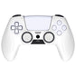 PlayVital Ninja Edition Anti-Slip Silicone Cover Skin with Thumb Grips for PS5 Wireless Controller, Compatible with Charging Station - White - MQRPFP002 PlayVital