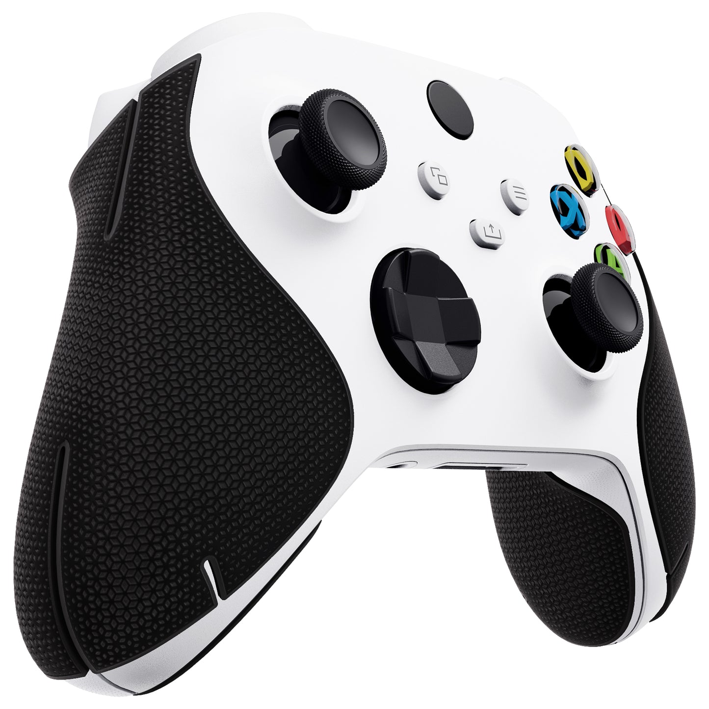 PlayVital Premium Grips for Xbox Series X/S Controller, Split Design Soft Hexagonal Diamond Textures Sweat-Absorbent Handle Grips Protector for Xbox Core Wireless Controller - Black - FMYX3M001 PlayVital
