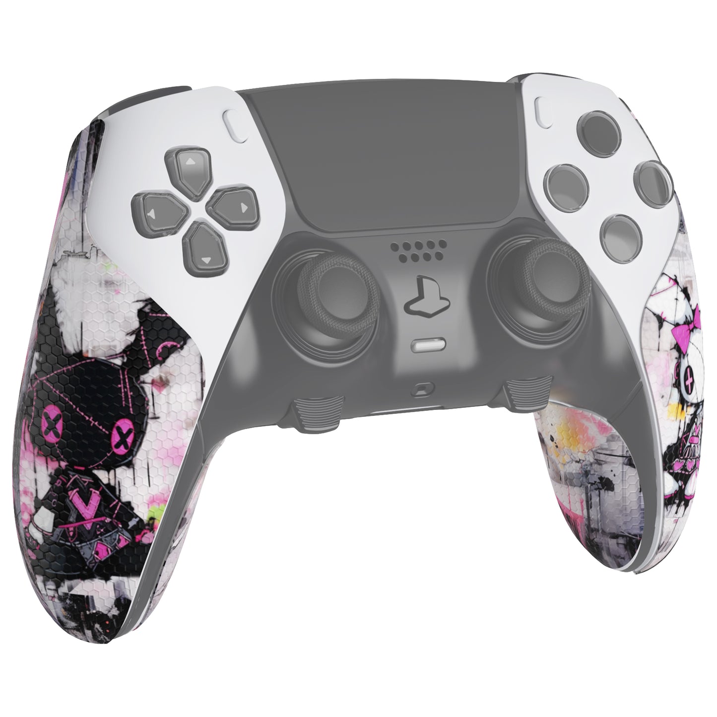 PlayVital Professional Textured Anti-Skid Sweat-Absorbent Controller Grip for PS5 Edge Wireless Controller - Lovely Punky Bunny - PFPJ155 PlayVital