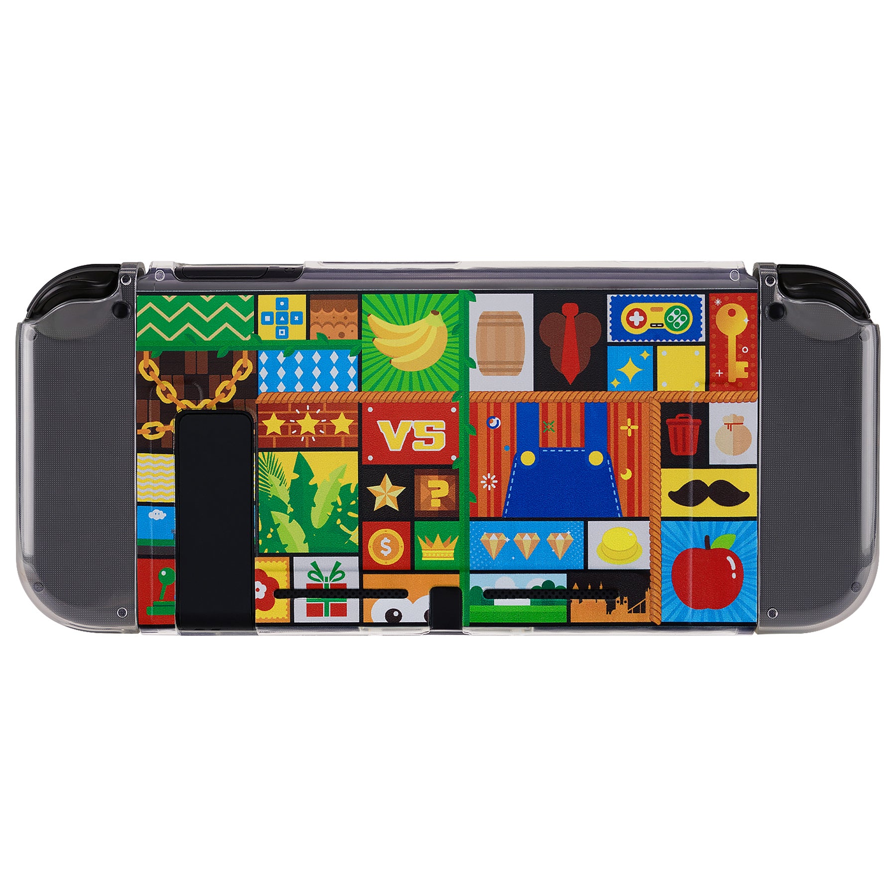 PlayVital Protective Case for NS Switch, Soft TPU Slim Case Cover for NS Switch Console with Colorful ABXY Direction Button Caps -Puzzle Adven- NTU6043G2 PlayVital