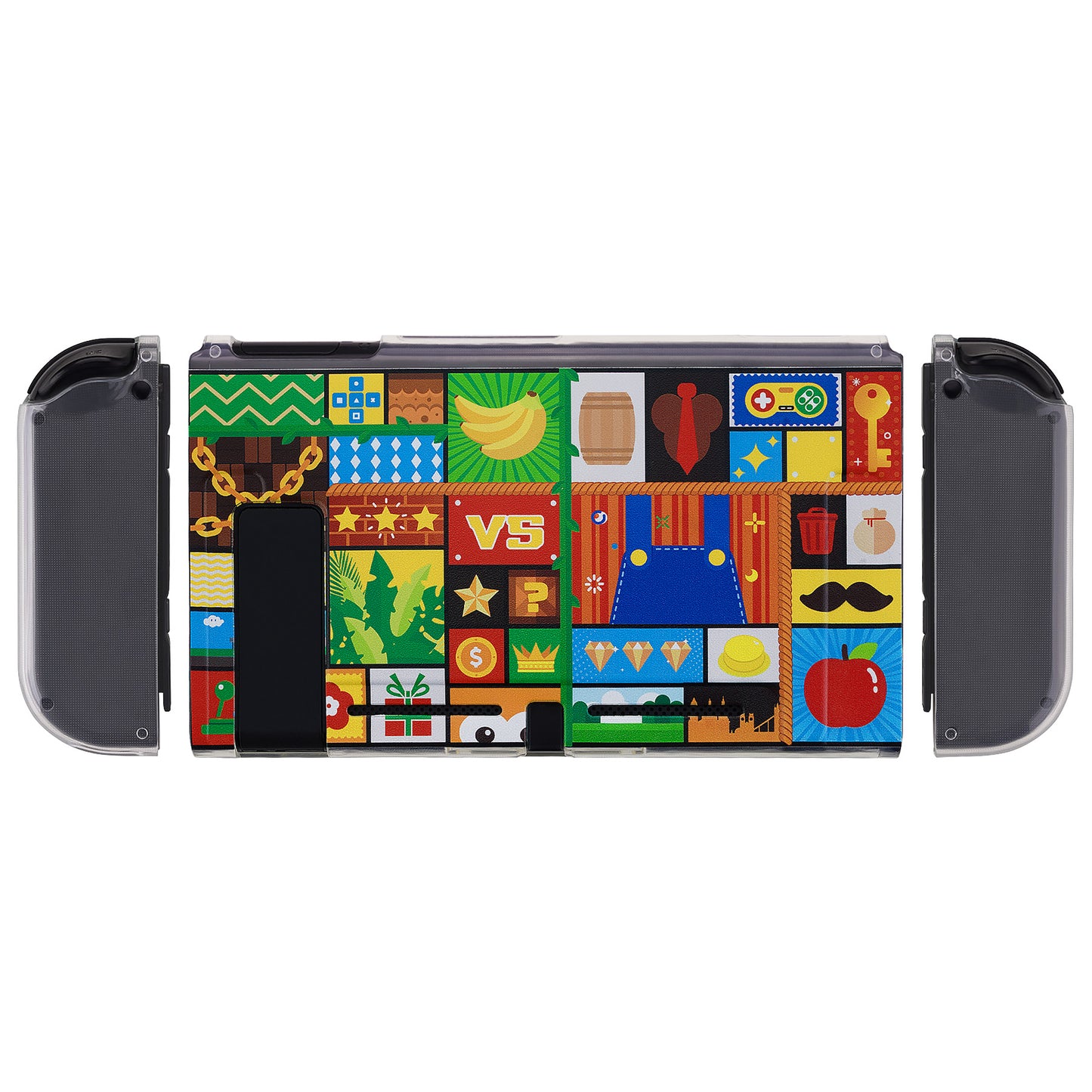 PlayVital Protective Case for NS Switch, Soft TPU Slim Case Cover for NS Switch Console with Colorful ABXY Direction Button Caps -Puzzle Adven- NTU6043G2 PlayVital