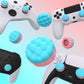 PlayVital Puff Cloud Texture Design Thumbs Cushion Grips Caps for PS5 & PS4 & Switch Pro & Xbox Series X/S & Xbox Elite Series 2 & Xbox One & Xbox Core Wireless Controller - Aqua Blue & Coral Pink PlayVital