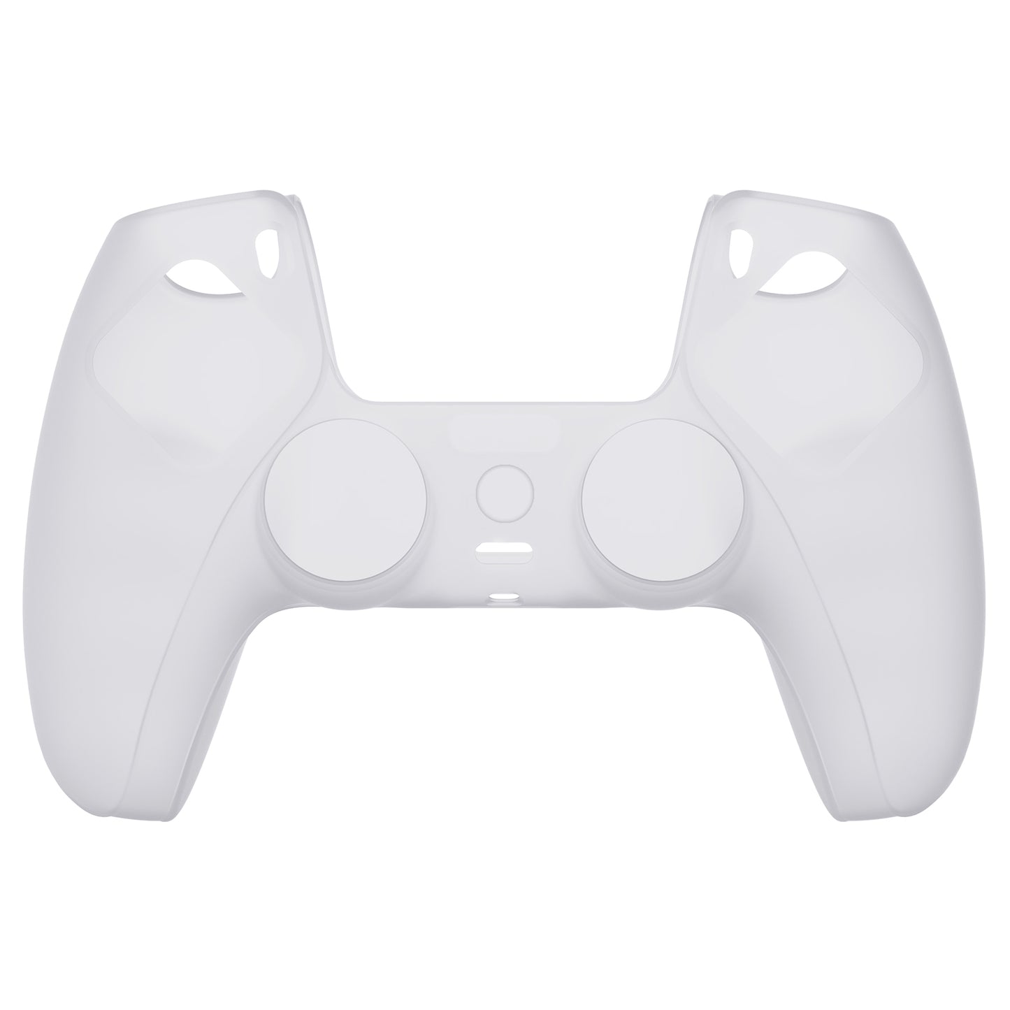 PlayVital Pure Series Anti-Slip Silicone Cover Skin with Thumb Grip Caps for PS5 Wireless Controller - Clear White - KOPF016 PlayVital